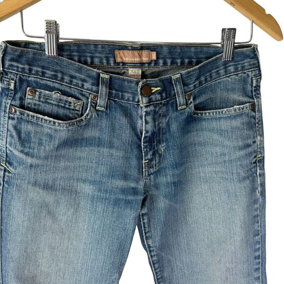 Abercrombie & Fitch Y2K Vintage Relaxed Leg Busted Knee Cropped Jeans Sz 6L - Picture 1 of 15